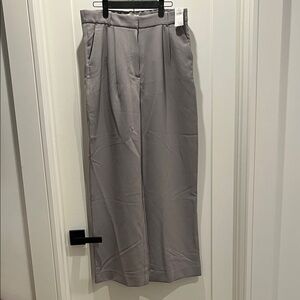 Abercrombie & Fitch Women’s Sloane Wide Leg Gray Trouser Pants